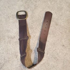 Fossil small brown leather hurrache belt